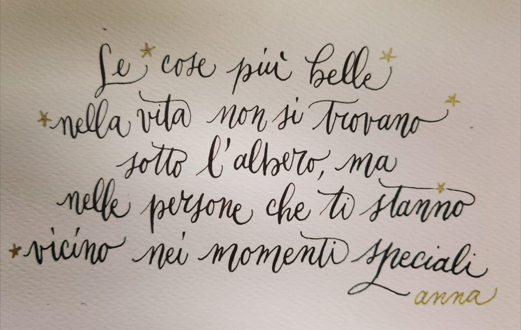 Corso di calligrafia, per imparare a scrivere come un vero calligrafo (o quasi) e realizzare biglietti e tanto altro che sembrano delle vere opere d'arte. Questo biglietto me lo ha scritto la mia fantastica amica Anna, un biglietto bellissimo per un'amicizia speciale!