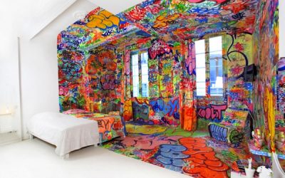 Una camera d’albergo d’artista per sentirsi super chic!